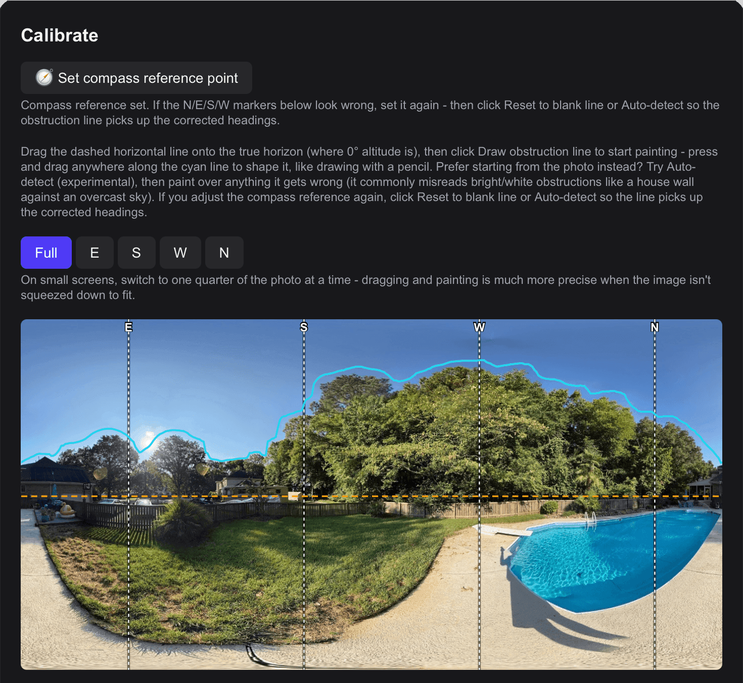 Uploading a 360° panoramic photo in the horizon editor