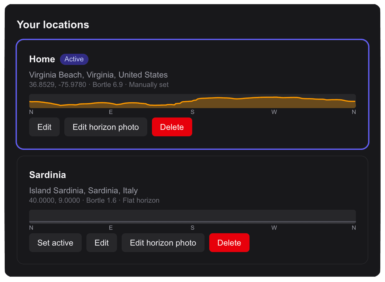 Setting up Locations